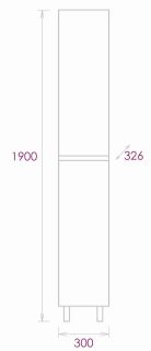 Пенал напольный Onika Милтон 403077 30см белый